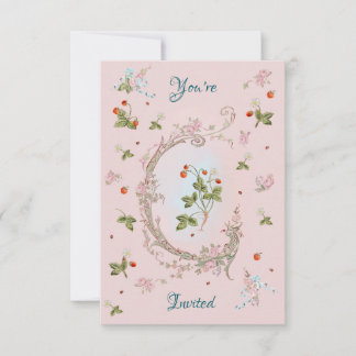 Marie Antoinette Petite Strawberry Pink Einladung