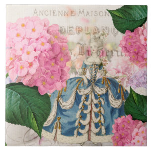 Marie Antoinette Pink Hydrangea Keramik Tile Fliese