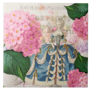 Marie Antoinette Pink Hydrangea Keramik Tile Fliese