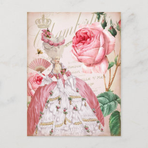 Marie Antoinette Pink Roses Vintages Carte postale