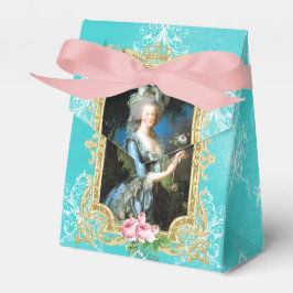 Marie Antoinette Portrait Blue Damask Favor Box Geschenkschachtel