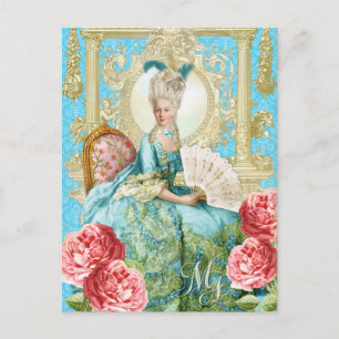 Marie Antoinette Portrait Chaise Bleue Carte posta