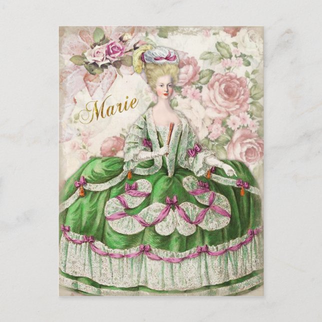 Marie Antoinette Portrait Postcard Bouquet Postkarte (Vorderseite)