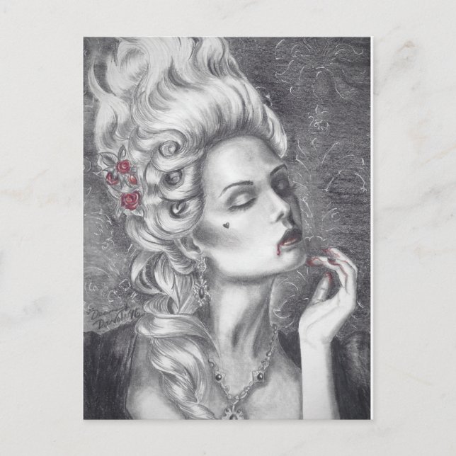 Marie Antoinette Postcard Vampire Postcard Postkarte (Vorderseite)
