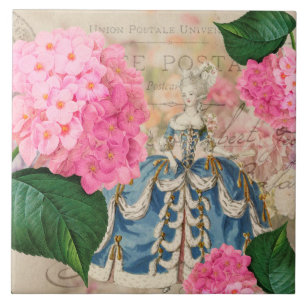 Marie Antoinette Redoute Hydrangea Keramik Tile Fliese