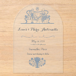 Marie Antoinette Rokoko Dusty Blue Wedding Acryleinladungen