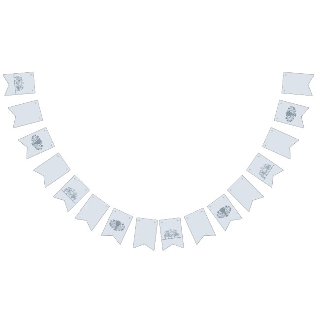 Marie Antoinette Rokoko Dusty Blue Wedding Wimpelkette (Alle)
