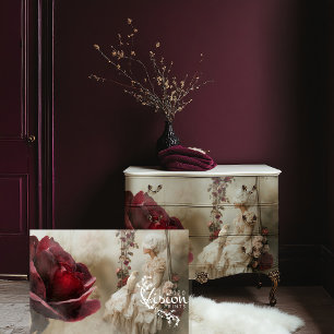Marie Antoinette Romanze Porträt Vogel & Floral Seidenpapier