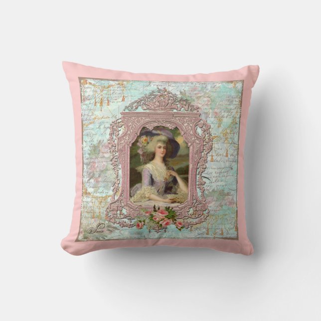 Marie Antoinette Rosa Kissen (Vorderseite)