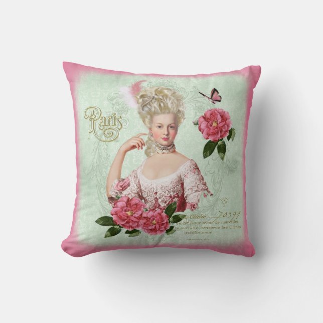 Marie Antoinette rosa Kissen (Vorderseite)