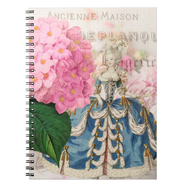 Marie Antoinette Rose Hydrangea Carnet français (Devant)