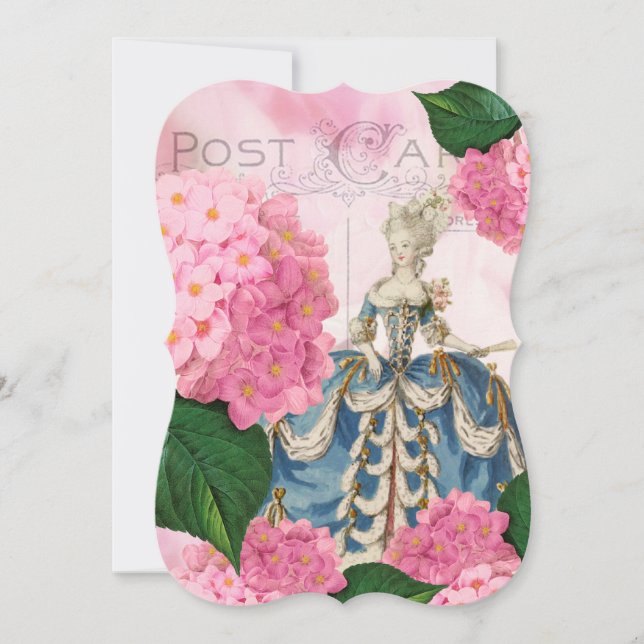 Marie Antoinette Rose Hydrangea Invitations Person (Devant)