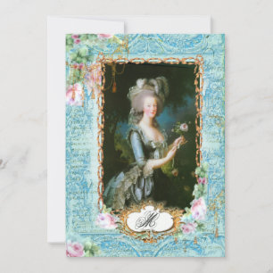Marie Antoinette Rose & Lace Einladungskarte