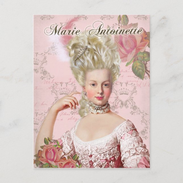 Marie Antoinette RosePink Portrait Postcard Postkarte (Vorderseite)