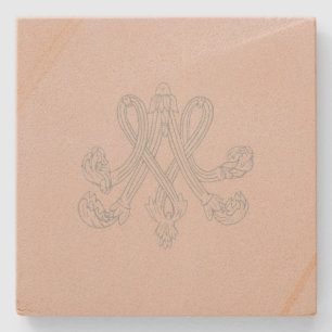 Marie Antoinette – Royal Monogram – Shabby chic Steinuntersetzer