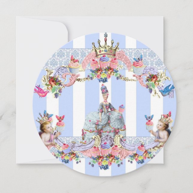 Marie Antoinette und Baby Angels Dankeskarte (Vorderseite)
