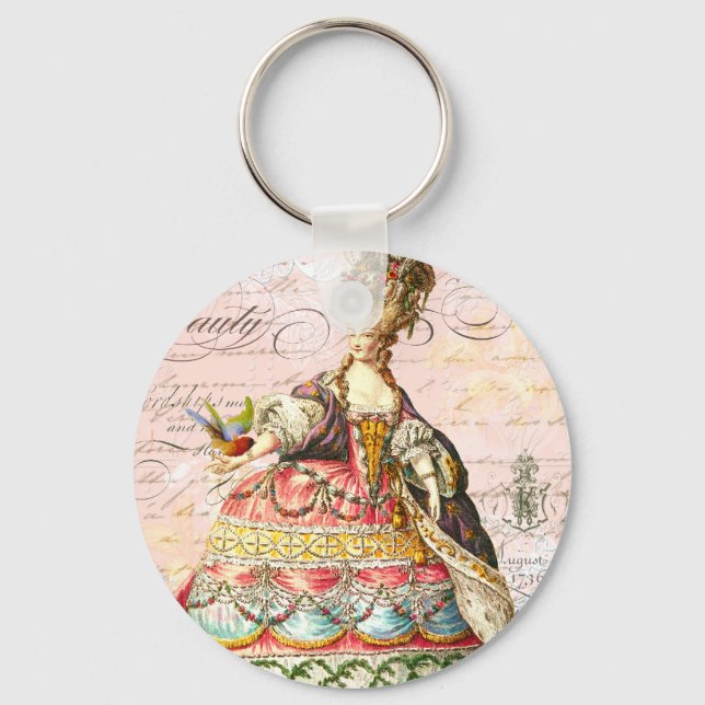 Marie Antoinette und Pink Paris Schlüsselanhänger (Vorderseite)