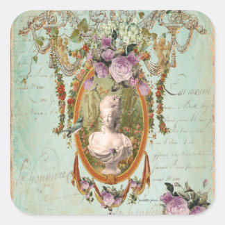 Marie Antoinette Versailles Ancient Gardens Quadratischer Aufkleber