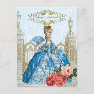 Marie Antoinette Versailles Blaue Postkarte
