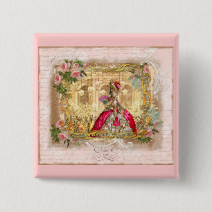 Marie Antoinette Versailles Party Pink Button
