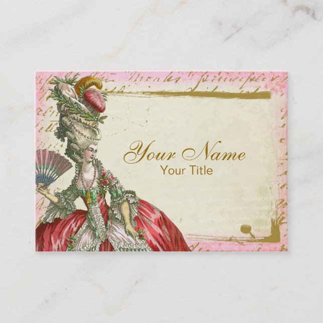 Marie Antoinette Versailles Visitenkarte-Schablone Visitenkarte (Vorderseite)