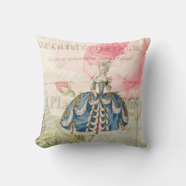 Marie Antoinette Vintag French Throw Kissen (Vorderseite)
