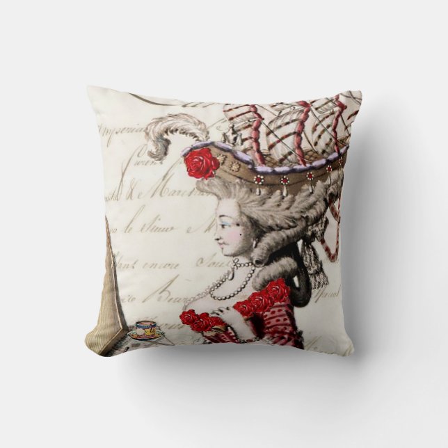 Marie Antoinette Vintages französisches Kissen (Vorderseite)