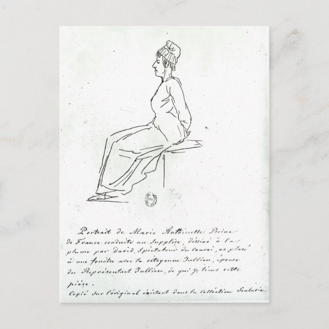 Marie-Antoinette Weg zur Hinrichtung Postkarte (Vorderseite)