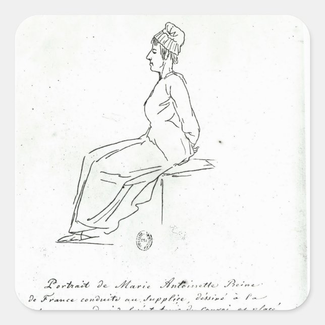 Marie-Antoinette Weise zu ihrer Durchführung Quadratischer Aufkleber (Vorderseite)
