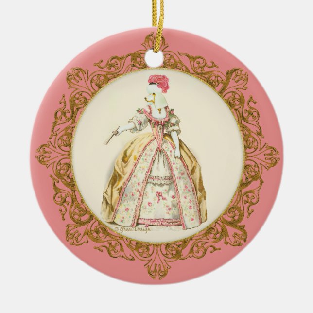 Marie Antoinette Weißes Poodle Ornament (Vorne)