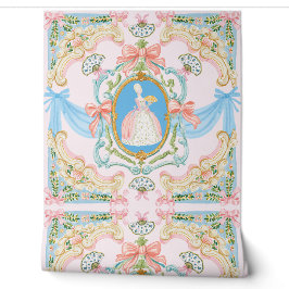 Marie Antoniette Inspired Ornate Rococo Pastels Tapete