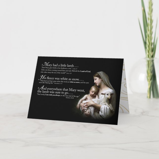 Marie avait une petite carte de Noël d'agneau (Devant)