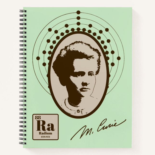 Marie Curie - Mint Notizbuch (Vorderseite)