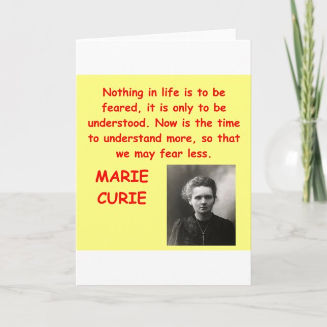 Marie Curie Zitat Karte (Vorderseite)