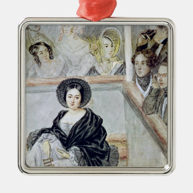 Marie Duplessis am Theater Silbernes Ornament (Vorne)