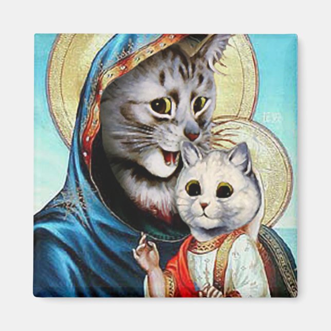 Marie et bébé Jésus Kitties Magnet (Devant)