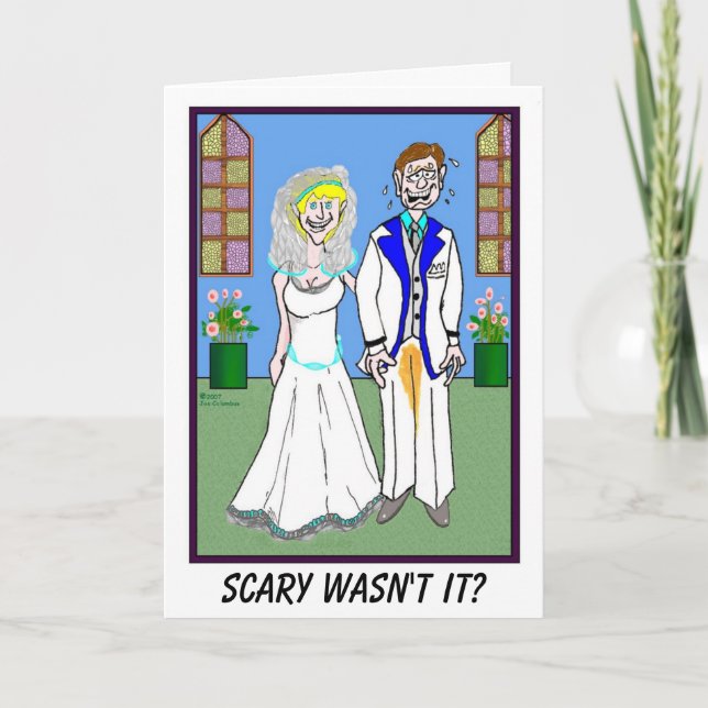 MARIÉ ET carte de mariage FAITE PIPI de PANTALON (Devant)