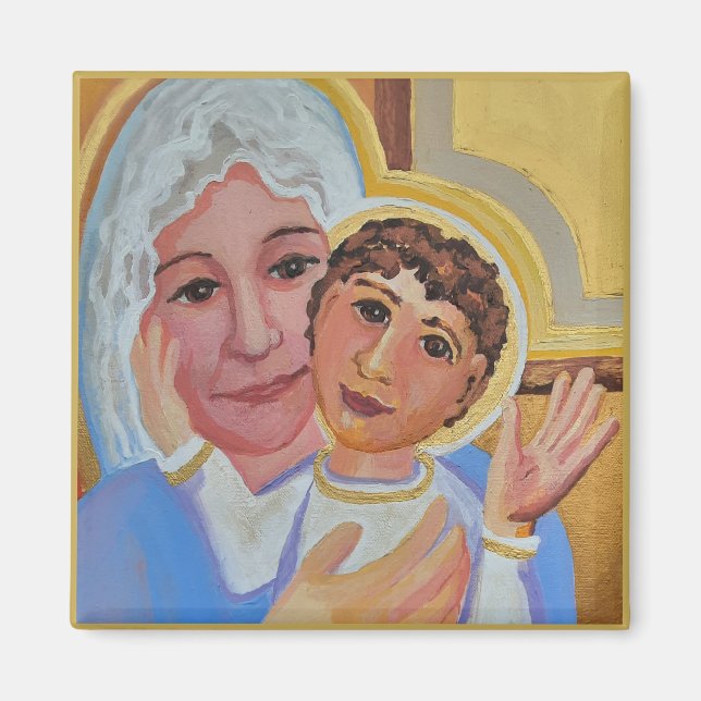 Marie et enfant Jésus Magnet (Devant)