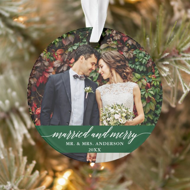 Marié et joyeux Mariage calligraphie verte (Arbre)