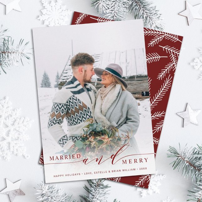 Marié et Joyeux nouveau marié Carte photo de vacan (Créateur téléchargé)