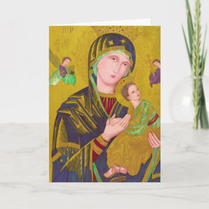 Marie, Jésus et Anges, Une carte d'art Vintage