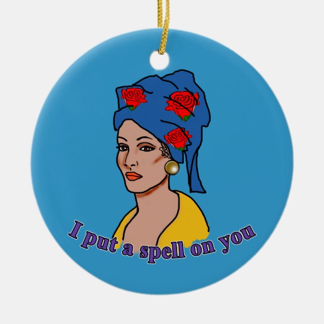 Marie Laveau setzte ich einen Bann auf Sie Keramikornament (Vorne)