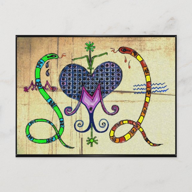 Marie Laveau Voodoo Vévé Postkarte (Vorderseite)