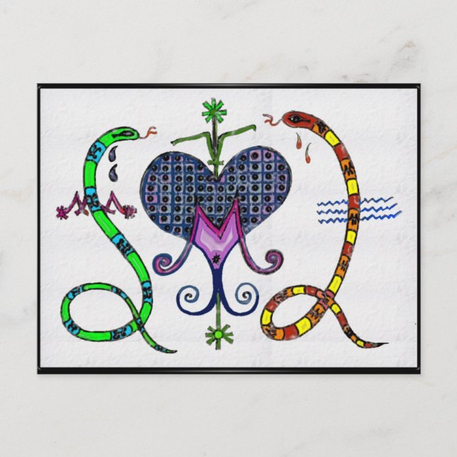 Marie Laveau Voodoo Vévé Postkarte (Vorderseite)