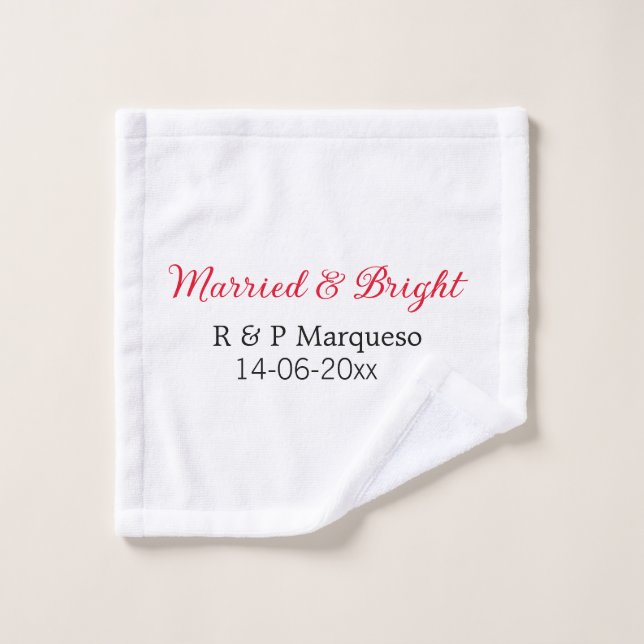 Marié & lumineux ajouter nom de couple mariage ajo (Gant de toilette)