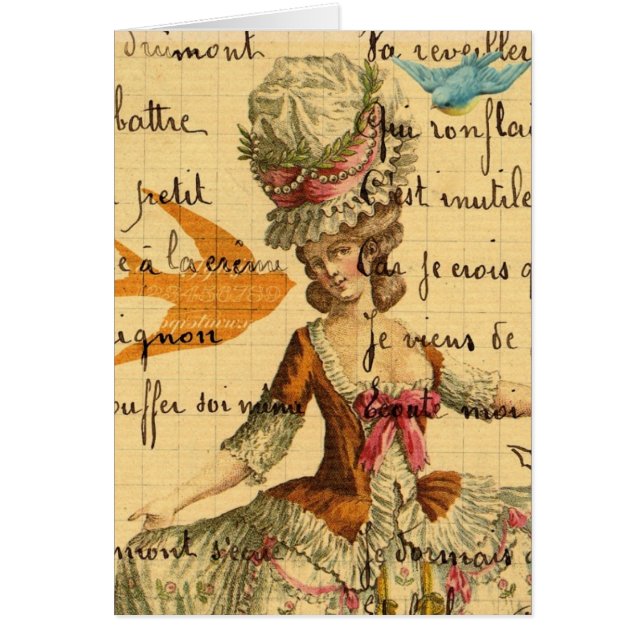 Marie mit Vögeln, Vintage digitale Kunst der Lady (Vorne)