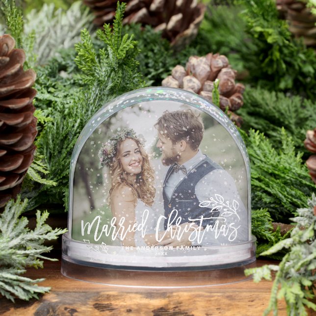Marié Noël Moderne Calligraphie Mariage Photo (Hiver)