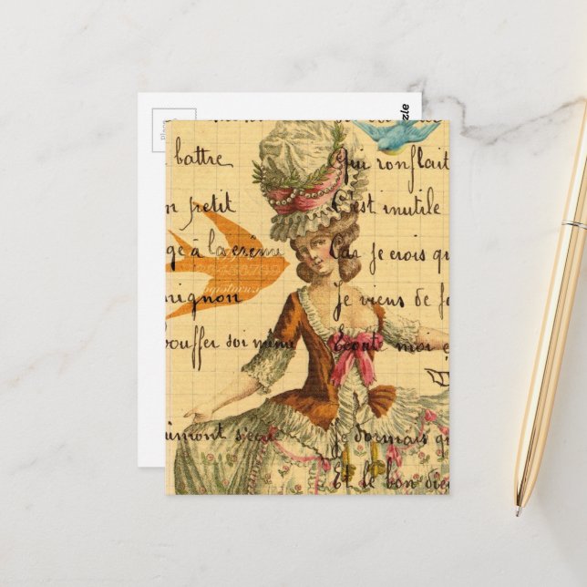 Marie Vintage Collage Postkarte (Vorderseite/Rückseite Beispiel)