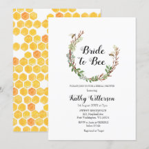 Mariée à abeille Greenery invitation de douche nup