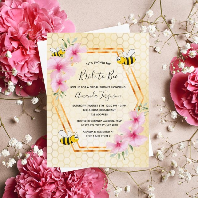 Mariée à abeille nid d'abeille invitation de douch (Créateur téléchargé)